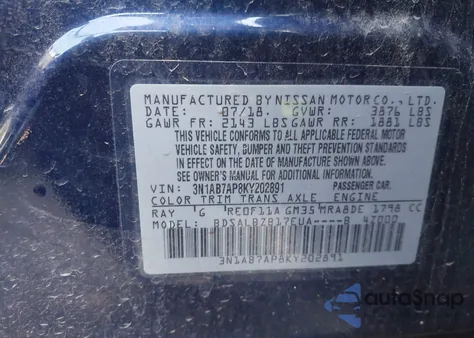 2019 Nissan Sentra S from USA, damaged, VIN 3N1AB7AP8KY202891